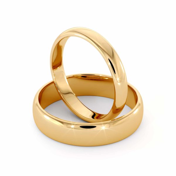 סט טבעות חלקות לנשים ולגברים בעיצוב קלאסי
