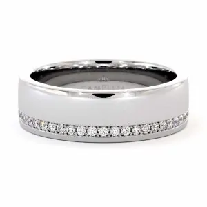 טבעת גברית עם יהלומי מעבדה בשיבוץ מלא