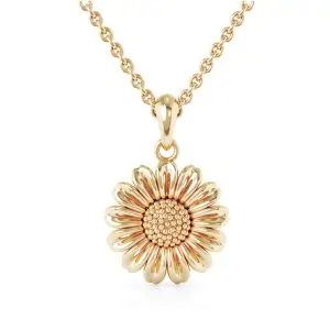 תליון פרח בעיצוב אומנותי וזהב מבריק