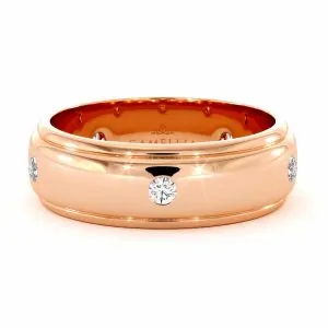 טבעת יהלומי מעבדה קלאסית לגבר עם גימור יוקרתי