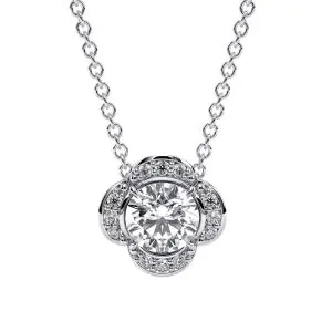 תליון פרח יהלום מעבדה בעיצוב יוקרתי ועדין