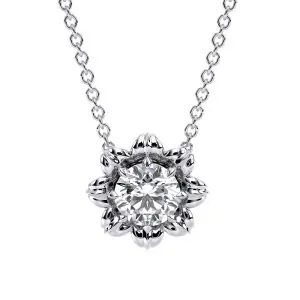 תליון יהלום מעבדה בעיצוב פרחוני יוקרתי